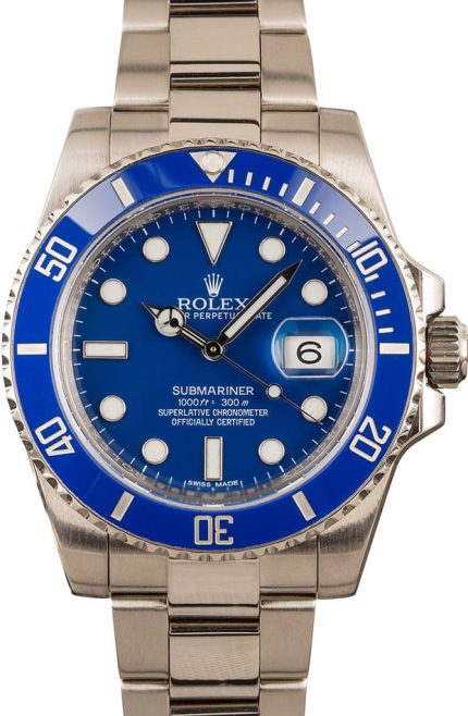 Rolex Submariner 116619 White Gold Smurf