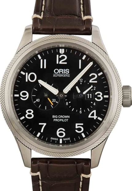 Oris Big Crown Pro Pilot World Timer Steel on Leather